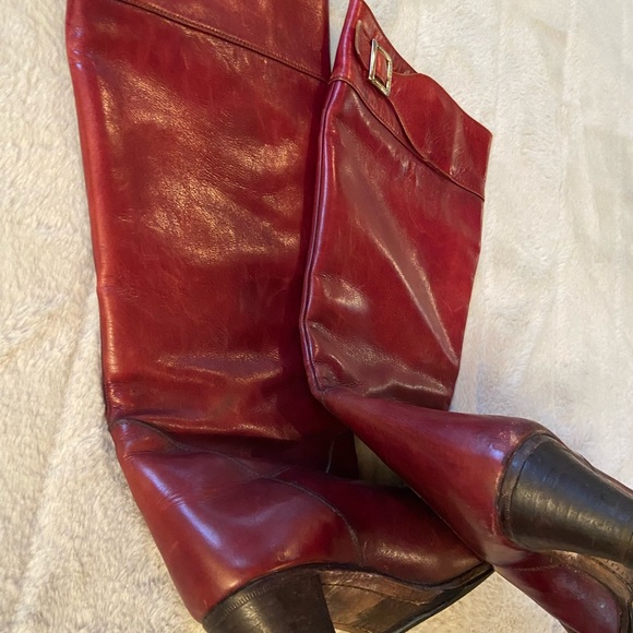 Bartoli VERO CUOIO Real leather RED high knee boots - size 38  8 - Picture 12 of 12